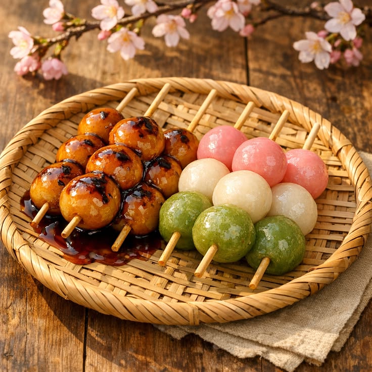 A close-up shot of two soft, powdery original flavor mochi ice cream balls sitting on a wooden plate, one cut in half to reveal the creamy vanilla ice cream inside.
