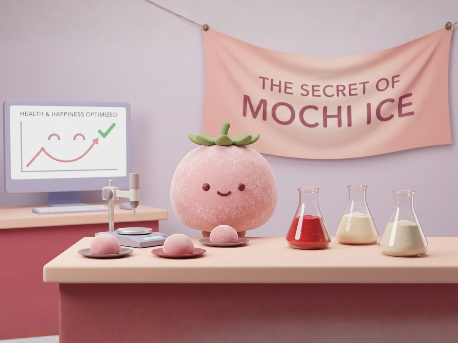 Une collection colorée de boîtes de mochi glacé végan Buono, présentant diverses saveurs comme la mangue, le thé thaï et le chocolat.