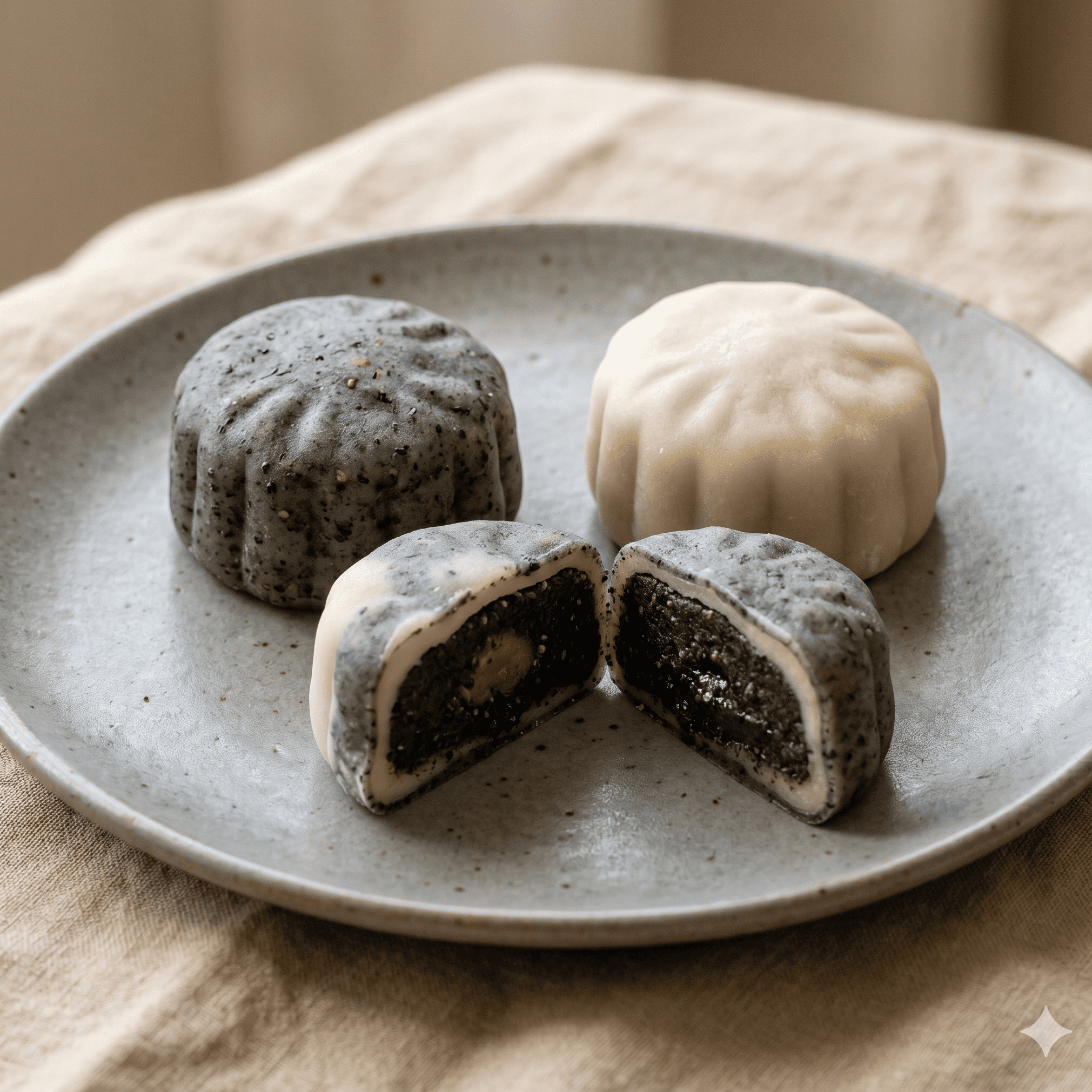 Black sesame mochi ice