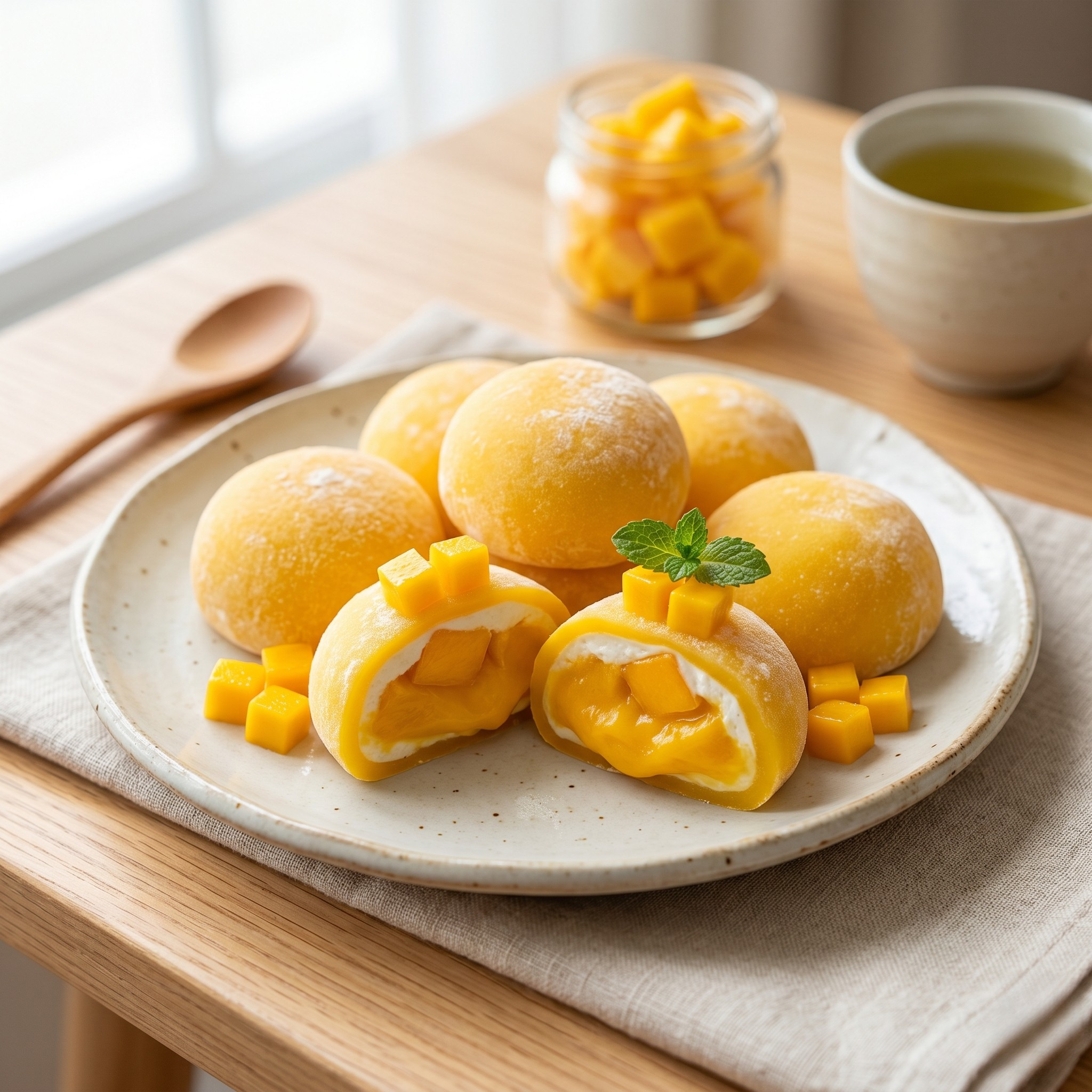 Mangue fraîche et mochi
